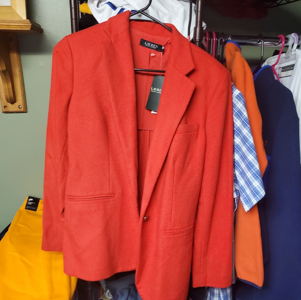 Lauren by Ralph Lauren Womens Pea Coat 2000769311002 Womens Size 6 Color Orange